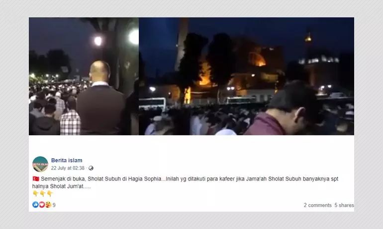 This Video Of Muslims Praying In Front Of Hagia Sophia Was Shot In 2014