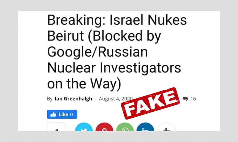 No, Blast At Beirut Port Was Not A Nuclear Explosion No, Blast At Beirut Port Was Not A Nuclear Explosion