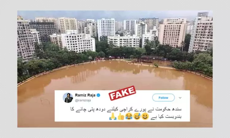 Photo Of Flooded Playground In Mumbai Shared As Karachi