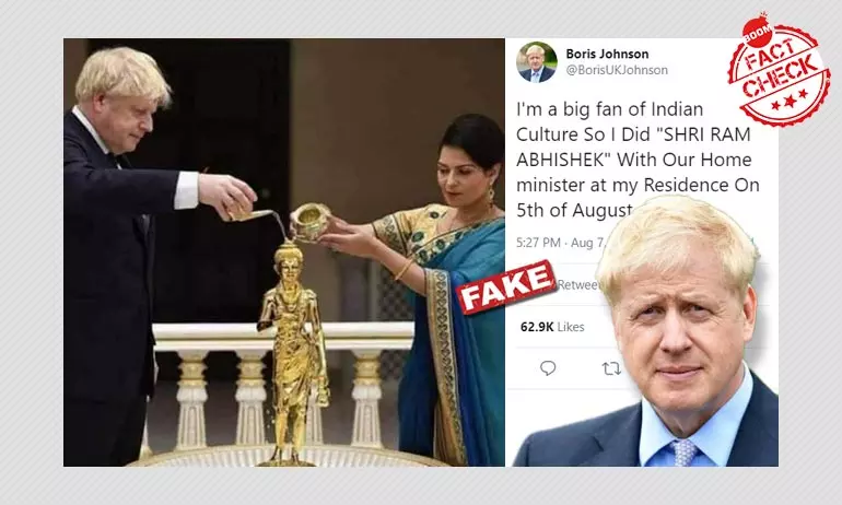 Did UK PM Boris Johnson Perform Ram Abhishek To Mark Bhumi Pujan?