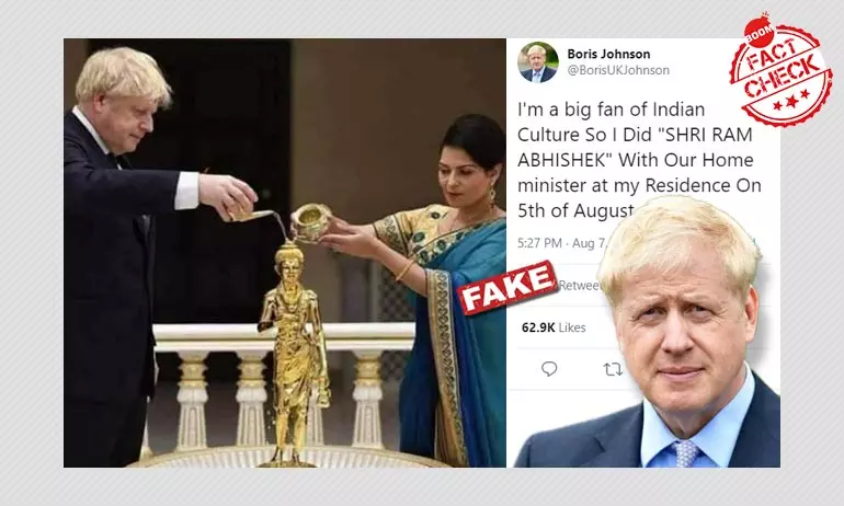 Did UK PM Boris Johnson Perform Ram Abhishek To Mark Bhumi Pujan? Did UK PM Boris Johnson Perform Ram Abhishek To Mark Bhumi Pujan?