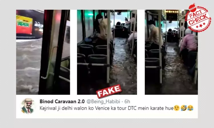 Tour Of Venice In Delhi? No, This Video Of A Flooded Bus Is From Jaipur