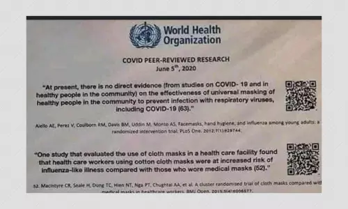 Anti-mask Posts Use Fake WHO Document To Spread Misinformation
