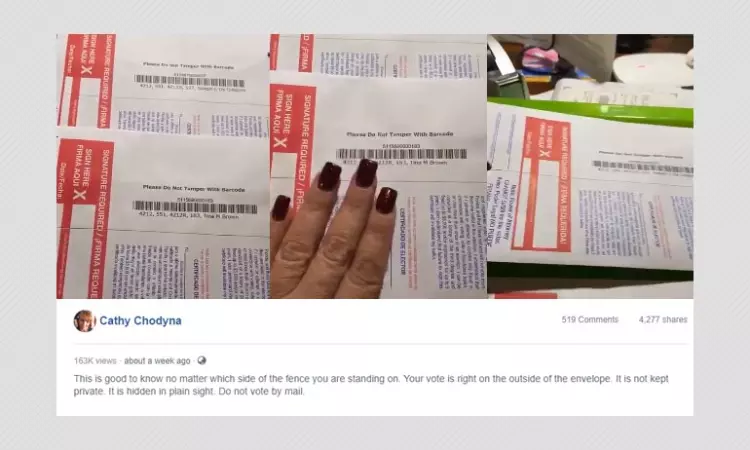 US Mail-in Ballots Do Not Reveal Party Affiliation On Envelope