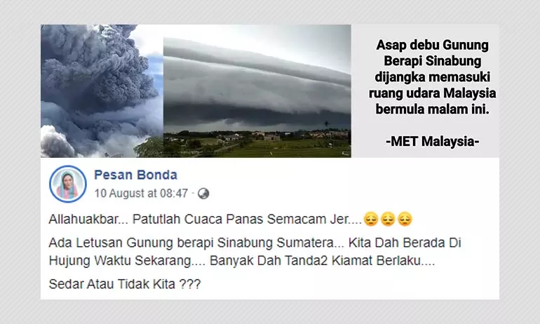 Photos Of Cloud Formations Shared As Eruption Of Mount Sinabung