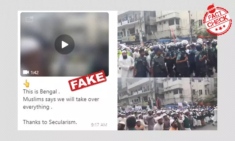 Video Of Protest In Bangladesh Passed Off As West Bengal
