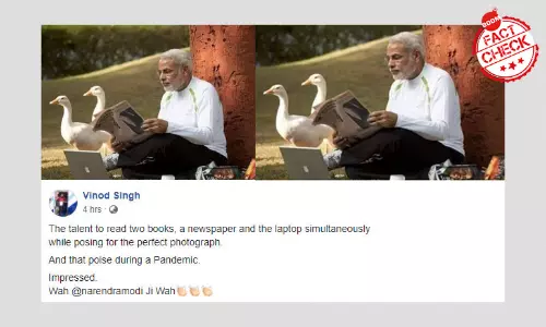 Old Photos Of Modi With Ducks Viral As PR Stunt During Pandemic