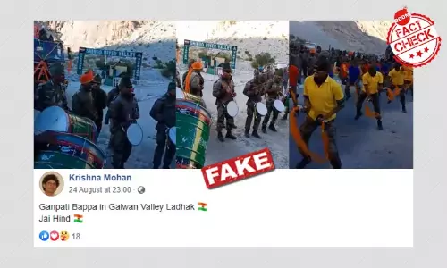 No, This Video Does Not Show Soldiers Celebrating Ganpati At Galwan Valley