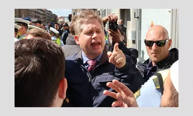 Image shows Danish far-right leader Rasmus Paludan