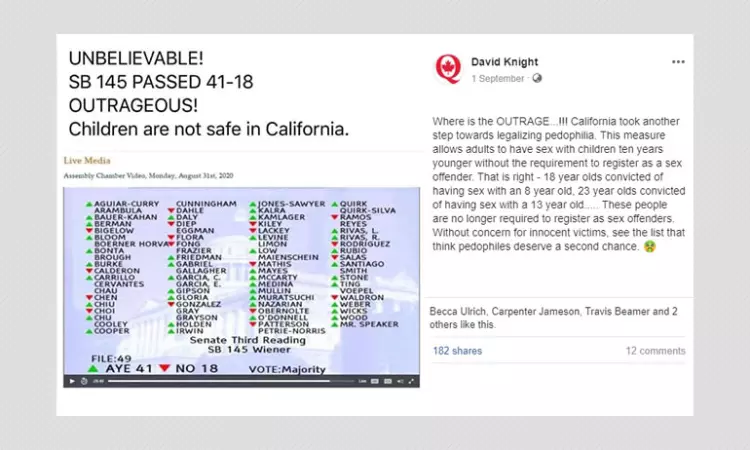 Has California Passed A Legislation Decriminalizing Paedophilia?