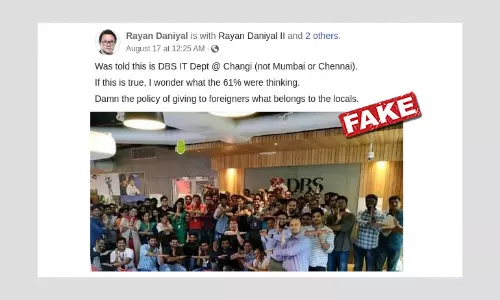 Photo Of DBS Banks Indian Branch Shared As Singaporean Branch