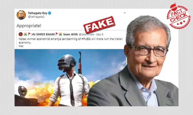 No, Amartya Sen Did Not Say PUBG Ban To Affect Indias Economy