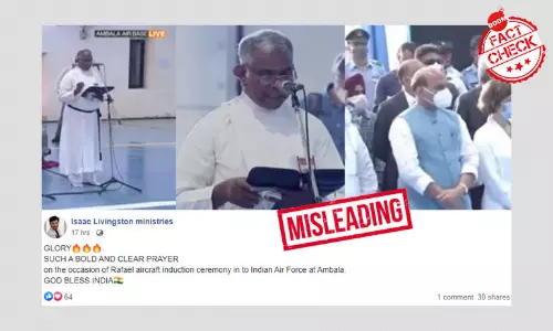 Cropped Video Of A Multi-Faith Ceremony For Rafale Jets Is Misleading