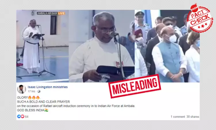 Cropped Video Of A Multi-Faith Ceremony For Rafale Jets Is Misleading