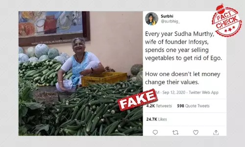 Photo Of Sudha Murty At Bengaluru Mutt Shared With Misleading Claim