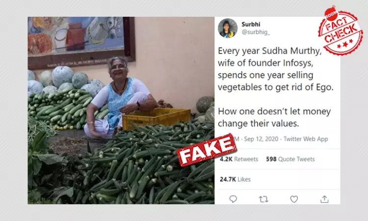 Photo Of Sudha Murty At Bengaluru Mutt Shared With Misleading Claim