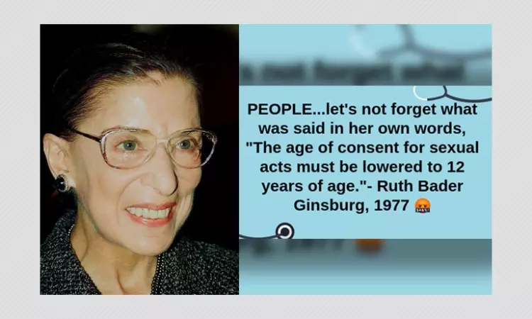 No, Ruth Bader Ginsburg Did Not Advocate Lowering Age Of Consent To 12