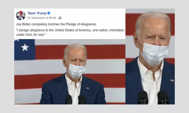 Did Joe Biden Botch Pledge Of Allegiance As Claimed By Trump Campaign?