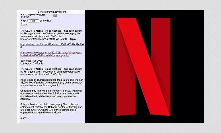 Posts Claiming Netflix CEO Was Arrested For Child Pornography Are False