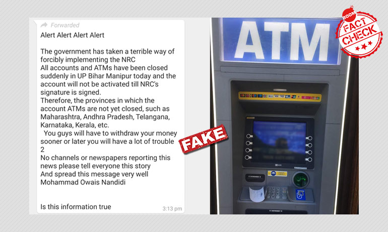 False: Social Media Claims That Bank Accounts To Be Shut Without NRC False: Social Media Claims That Bank Accounts To Be Shut Without NRC