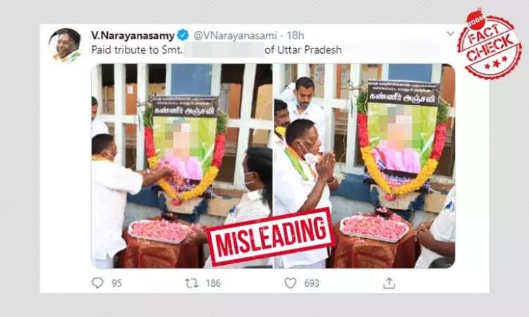 Puducherry CM Pays Tribute To Woman Misidentified As Hathras Victim