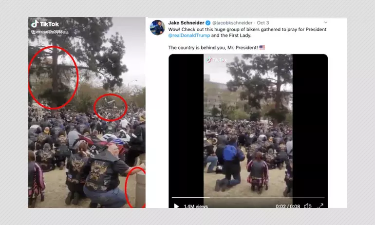 Video of Bikers Falsely Shared As Footage Of Prayer For Trumps Health
