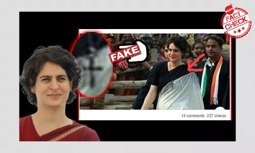 Photo Of Priyanka Gandhi Vadra Wearing A Crucifix Is Morphed