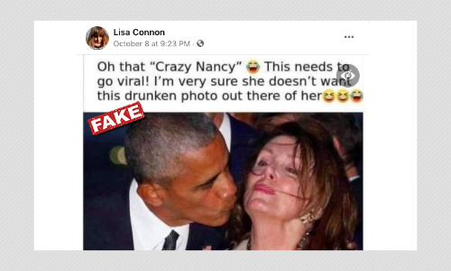 Manipulated Photo Of Nancy Pelosi Shared To Portray Her As Drunk