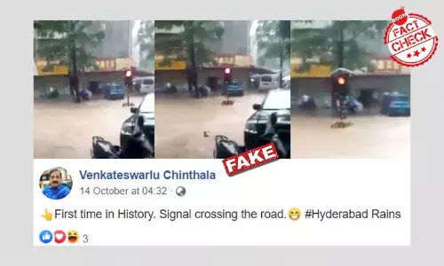 Video Of Floating Traffic Signal In China Shared As Hyderabad