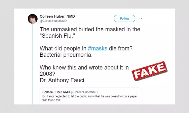 Bacterial Pneumonia Is Not Caused By Wearing Face Masks