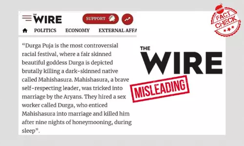 Cropped Screenshot Of The Wire Article On Durga Puja Is Misleading