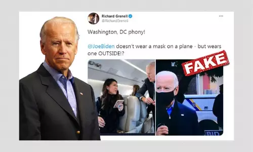 2019 Photo Used To Allege Joe Biden Doesnt Wear A Mask On A Plane