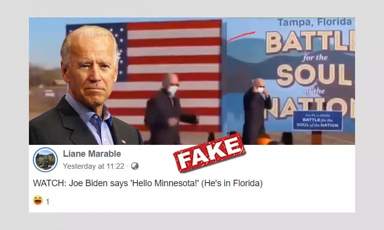 False: Viral Video Claim About Joe Biden Addressing The Wrong Rally