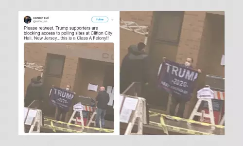 Did A Donald Trump Supporter Block A Polling Site On Election Day?