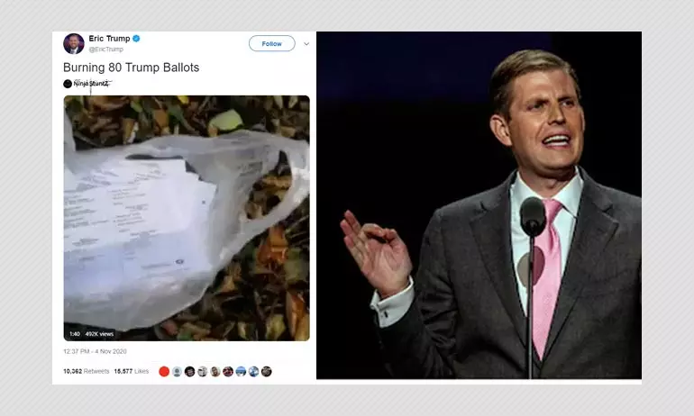 Ballots Cast For Donald Trump Were Not Burned As Claimed By Eric Trump
