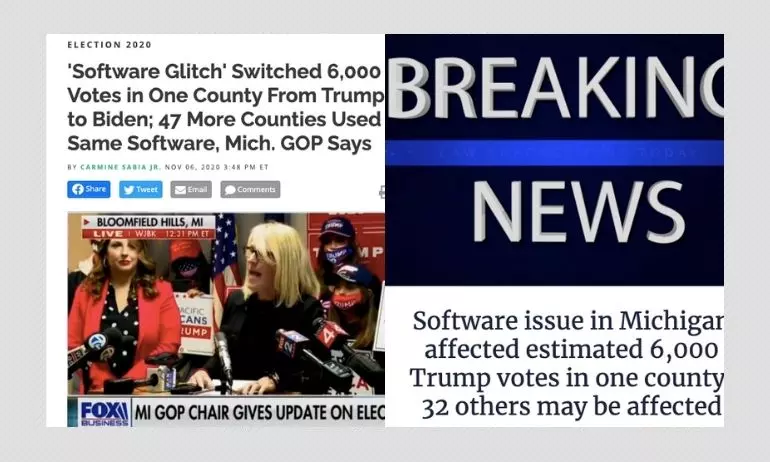 Social Media Posts Claim Michigan County Vote Count Glitch Was A Fraud