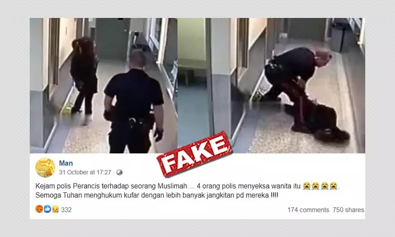This Is Not A Video Of A French Police Officer Hitting A Muslim Woman