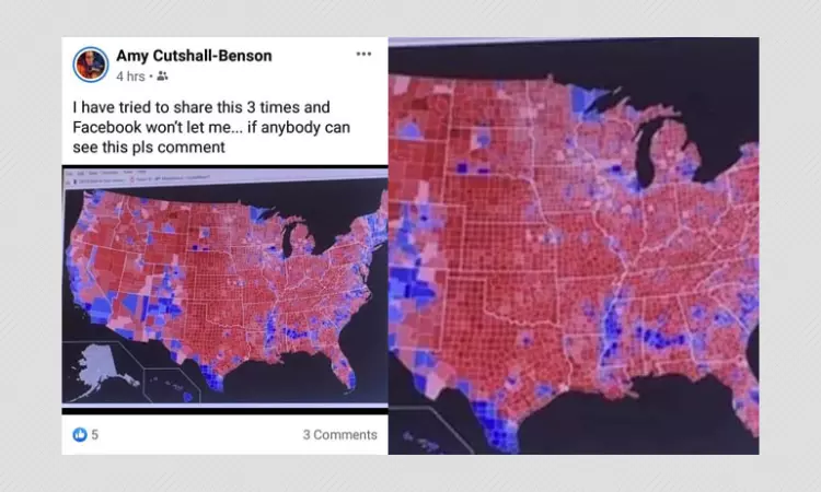 Map Depicting County Results From 2016 Election Shared As 2020 Election