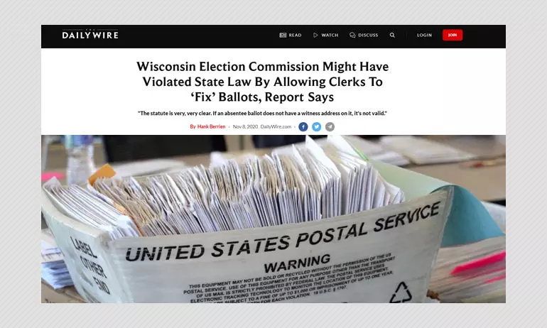 Wisconsin Poll Clerks Did Not Add Witness Addresses To Absentee Ballots