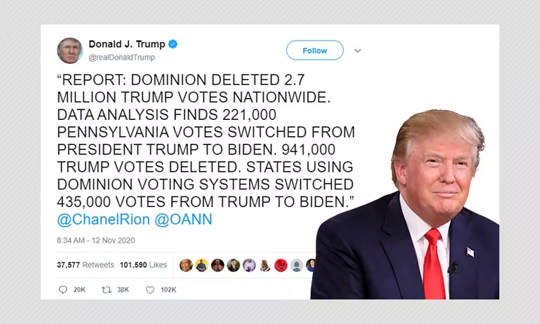 Trump Falsely Claims Votes Cast For Him In Penn Were Switched To Biden