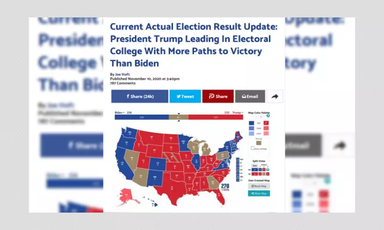 Joe Biden Leads In Electoral College Votes And Not Donald Trump As Claimed