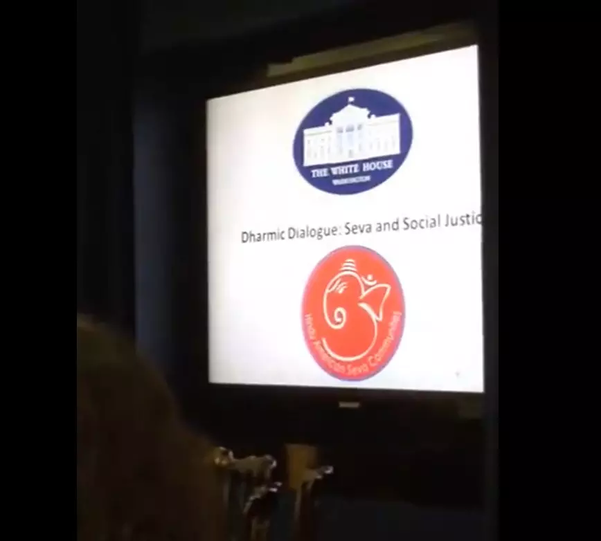 screenshot of viral video to tell function is about Dharmic Dialogue Seva and Social Justice
