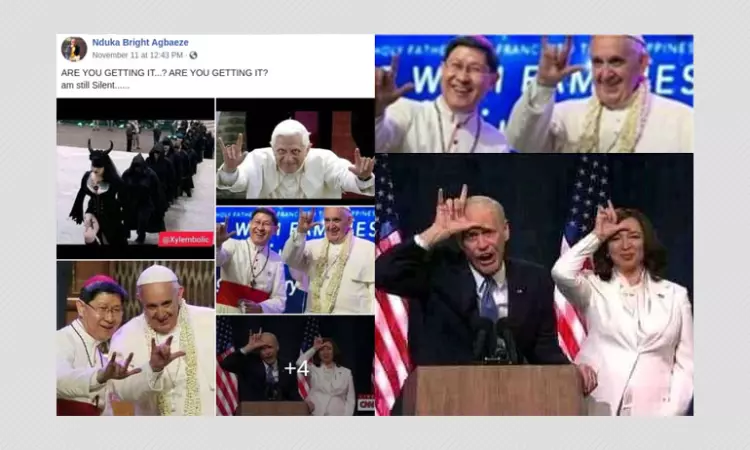 Misleading Images Shared To Claim The Pope, Obama, Biden Worship Satan