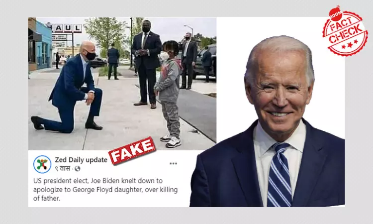 No, Joe Biden Is Not Kneeling Before George Floyds Daughter In This Pic