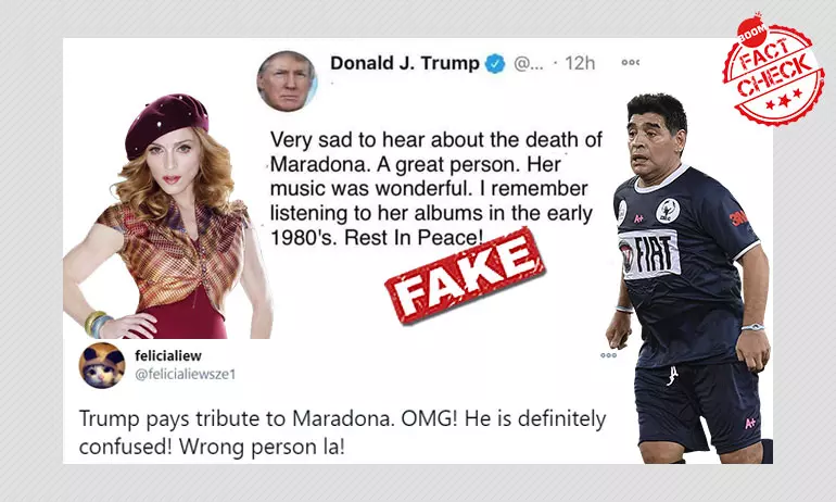 Fake Tweet Alert: Donald Trump Did Not Mistake Maradona For Madonna