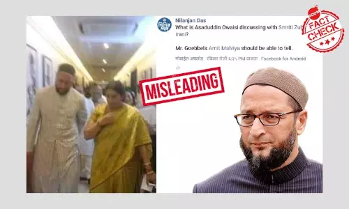 2016 Photo Of Asad Owaisi And Smriti Irani Revived Ahead Of GHMC Polls