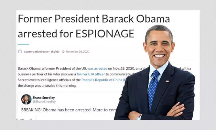 Former US President Barack Obama Was Not Arrested For Spying