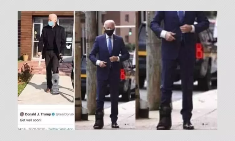 Photo Doctored To Show Joe Biden Wearing Surgical Boot On Wrong Foot