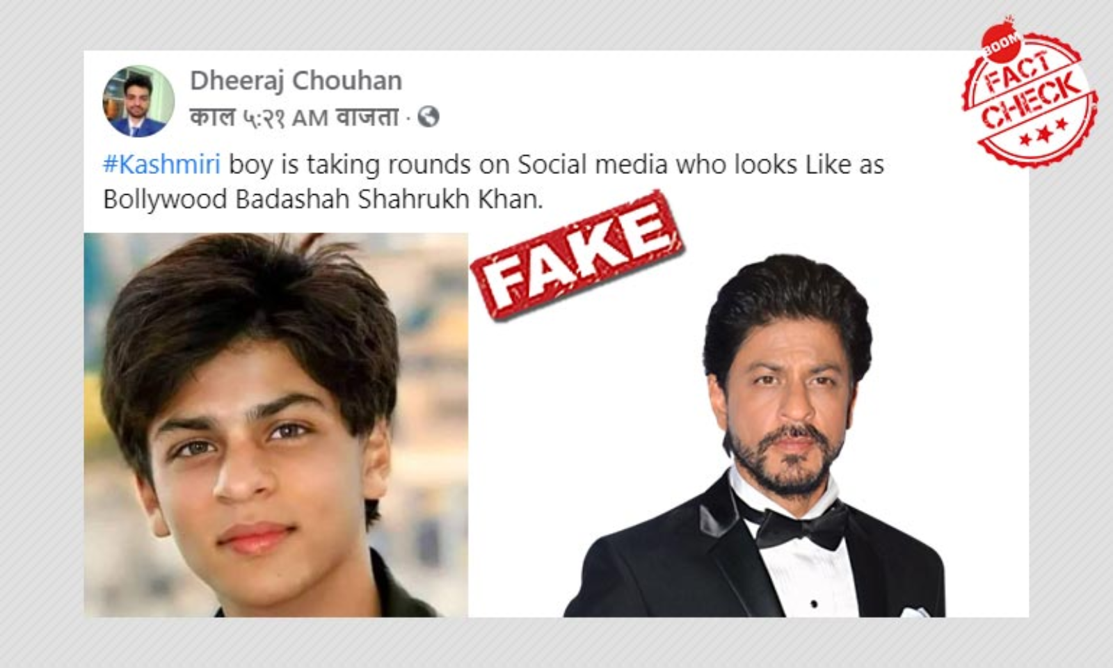 An Edited Photo Of Shah Rukh Khan On FaceApp Shared As His Young Kashmiri  Doppelganger