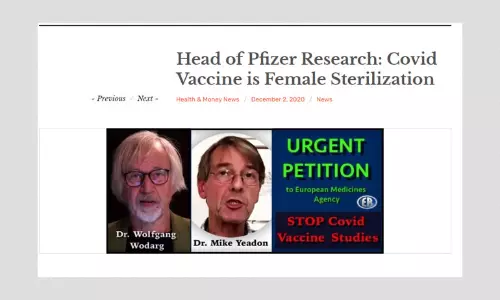 No Proof Of Pfizers COVID-19 Vaccine Causing Female Sterilisation